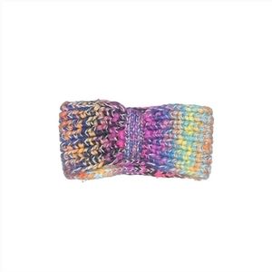 Knit Rainbow Confetti Head Wrap womens One Size purple pink blue orange green